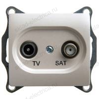 Розетка TV SAT одиночная перламутр Glossa Schneider Electric GSL000697