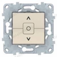  Выключатель управления для жалюзи и рольставней 6А/250 В~ Schneider Unica New, бежевый NU520844