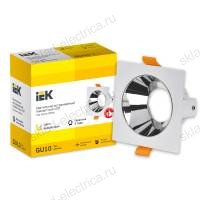 LIGHTING Светильник 4107 встраиваемый поворотный под лампу GU10 белый/хром пластик IEK