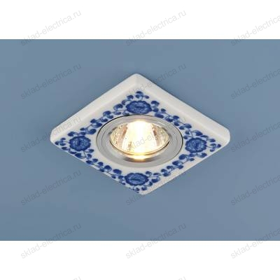 Керамический светильник 9034 керамика бело-голубой (WH/BL)