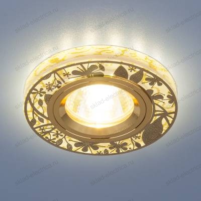Встраиваемый потолочный светильник с LED подсветкой 8096 MR16 GD золото