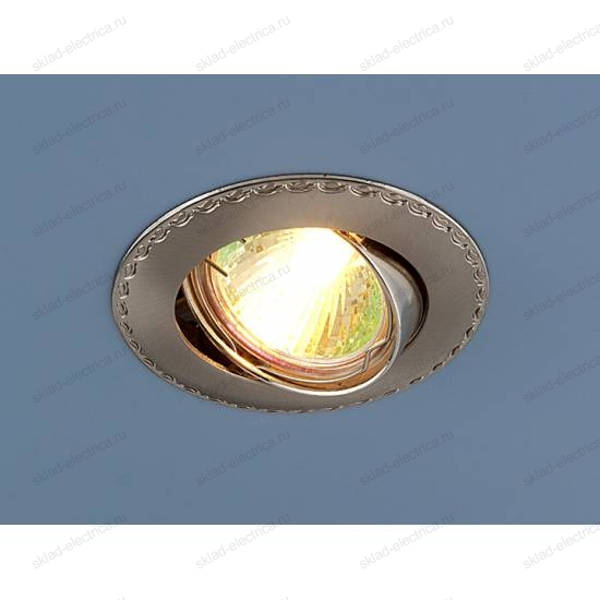 Точечный светильник для натяжных, подвесных потолков 635 MR16 SNN сатин никель/никель