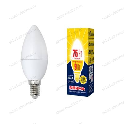 LED-C37-9W/WW/E14/FR/NR картон