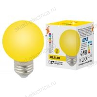 LED-G60-3W/YELLOW/E27/FR/С