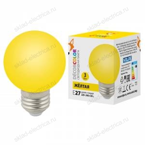 LED-G60-3W/YELLOW/E27/FR/С