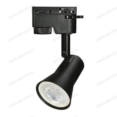 UBL-Q323 GU10 BLACK Светильник-прожектор трековый. Под лампу GU10. Корпус черный. ТМ Volpe