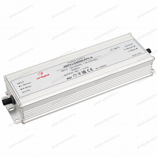 Блок питания ARPV-LG48250-PFC-A (48V, 5.21A, 250W) (Arlight, IP67 Металл, 5 лет)