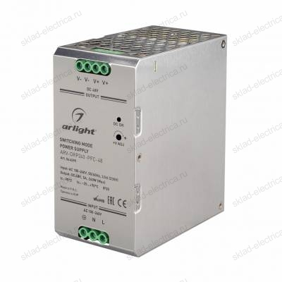 Блок питания ARV-DRP240-PFC-48 (48V, 5A, 240W) (Arlight, IP20 Металл, 5 лет)