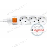 Удлинитель 3 поста Legrand Anam e-Fren с выключателем, 2,5м, 16A L855961B2