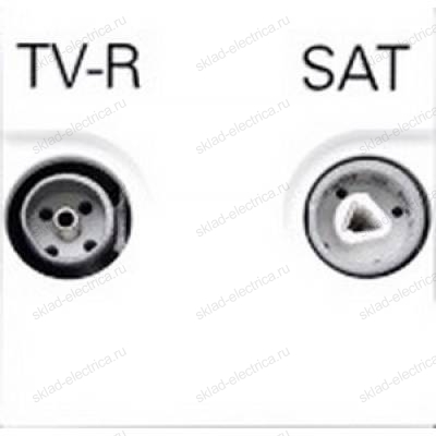 Розетка ТВ-СПУНИК TV-R-SAT оконечная ABB Zenit белый N2251.7BL + N2271.9